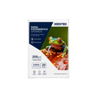 Papel Fotográfico 200g Carta Satinado Paq × 20 Hojas Carta |