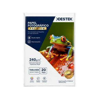 Fotográfico Brillante Premium 240g Doble Carta Paq × 20 Hojas Doble...