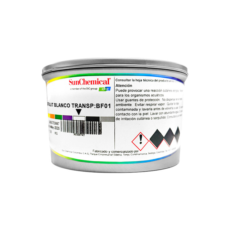 Tinta Pantone Sun Chemical Blanco Transparente 1 KG | Destek