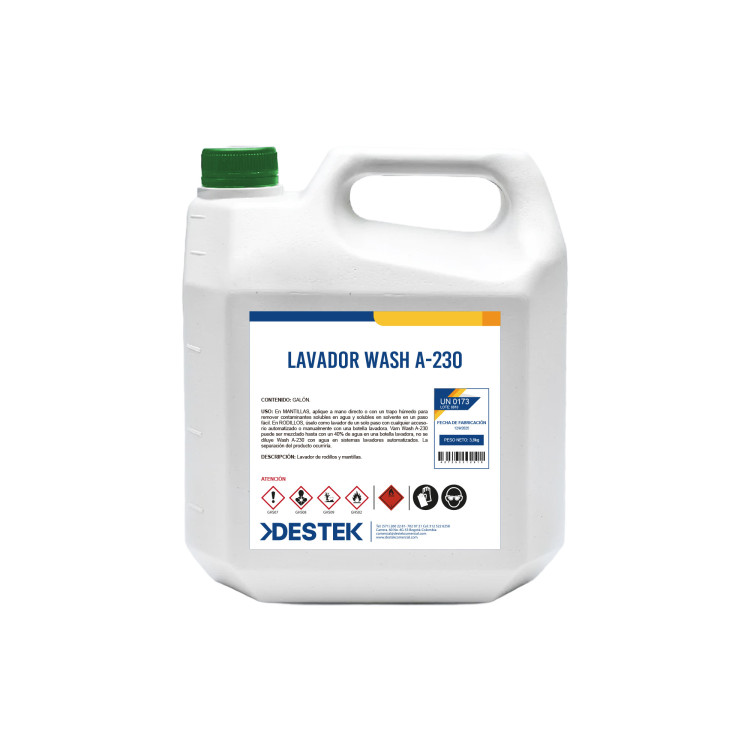 Lavador Wash A-230 Mantillas/Rodillos X Galón | Destek Comercial